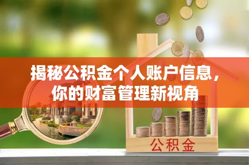 黎城揭秘公积金个人账户信息，你的财富管理新视角